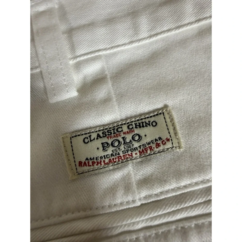 VINTAGE Polo Ralph Lauren Tyler Shorts Size 36 White 9 Inch Preppy Mens